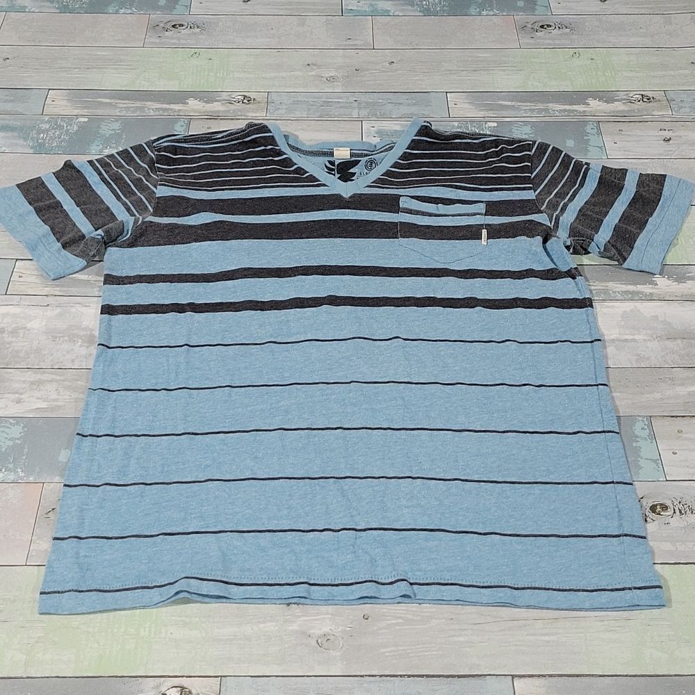 Element Blue & Gray V-Neck Shirt sz Large